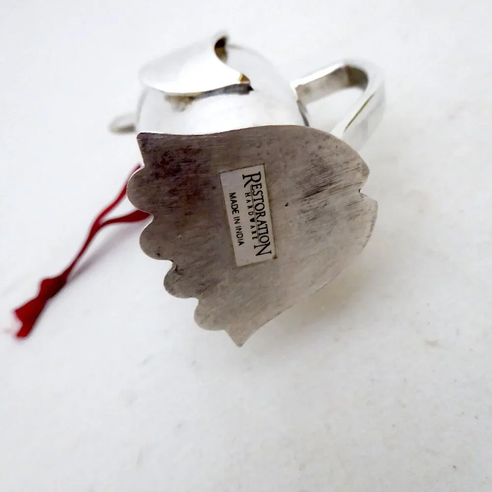 NEW 4.5” RESTORATION HARDWARE PENGUIN SILVER COCKTAIL SHAKER CHRISTMAS ORNAMENT